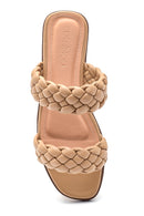 Women's Beige Knitted Slippers | Derimod