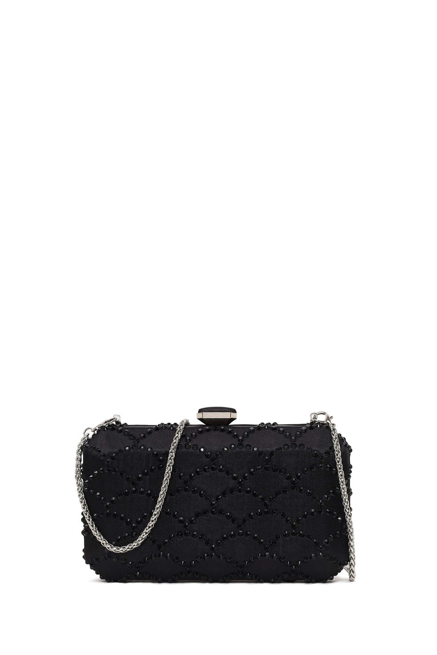 Woman Black Long Chain Strap Embellished Mini Clutch Evening Bag 26PBD2739TS | Derimod