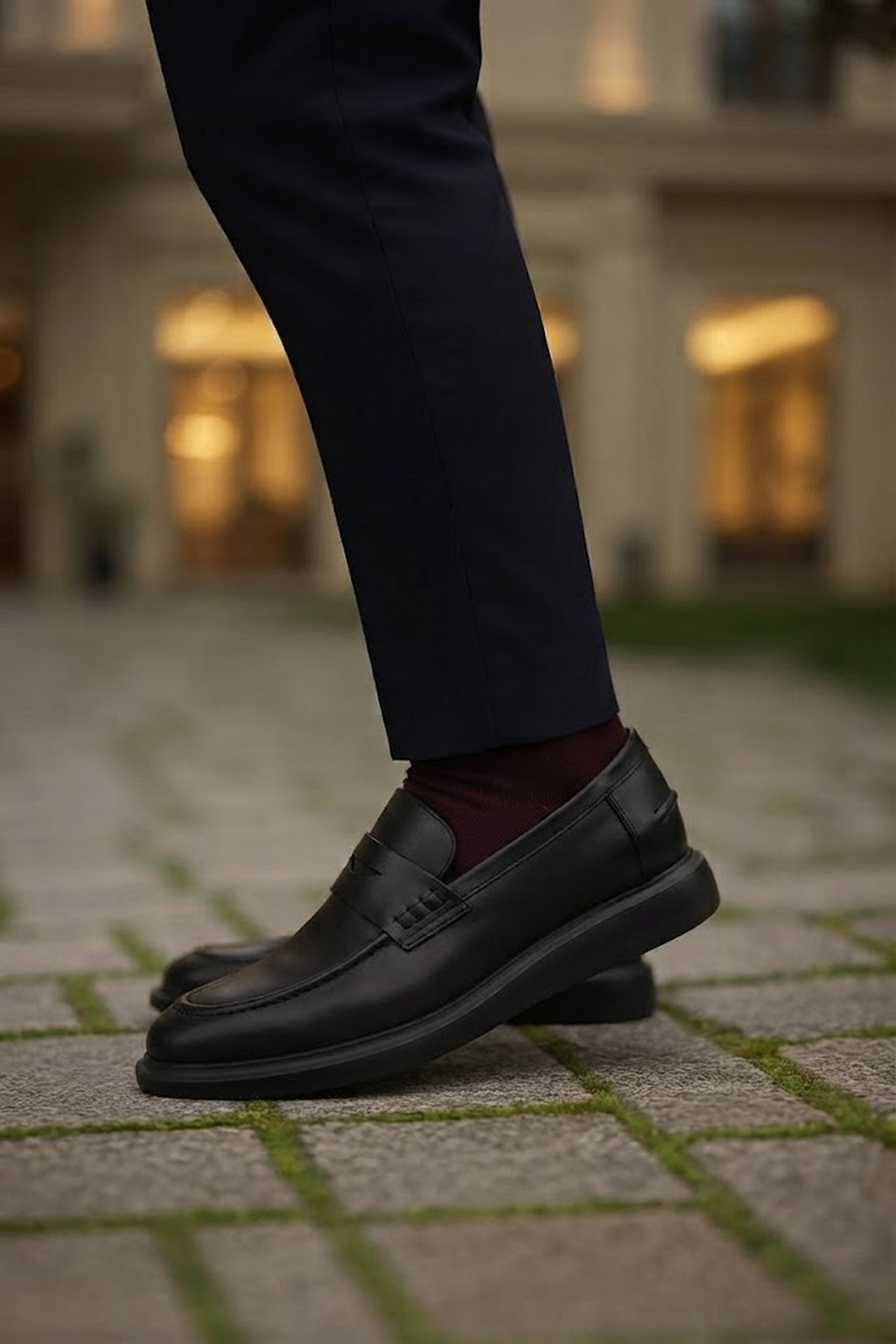 Erkek Siyah Deri Casual Loafer