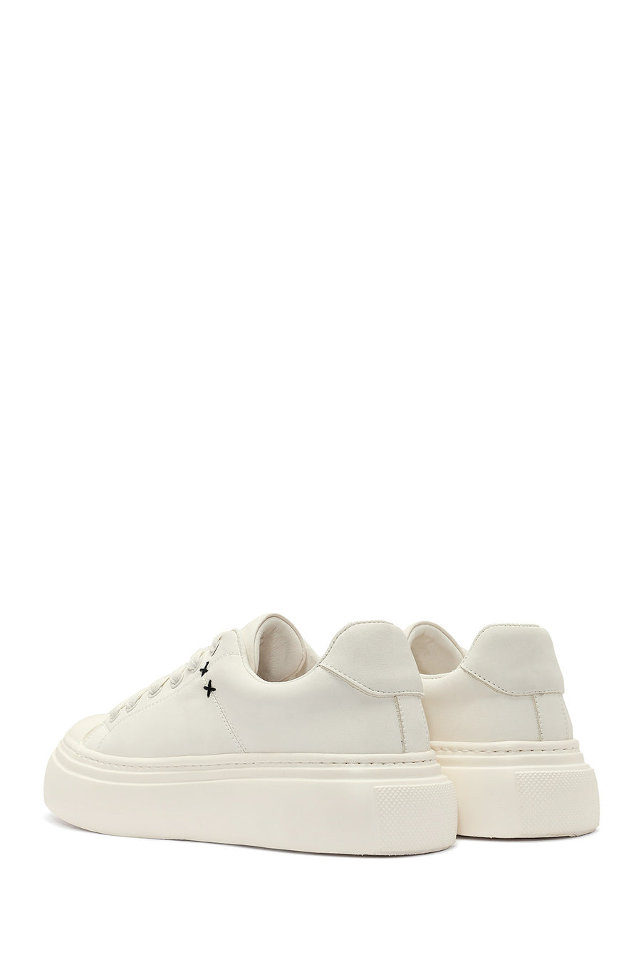 
Men's White Lace-Up Leather Sneaker
