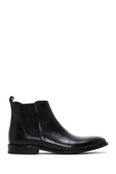 Men's Black Leather Casual Chelsea Boots | Derimod