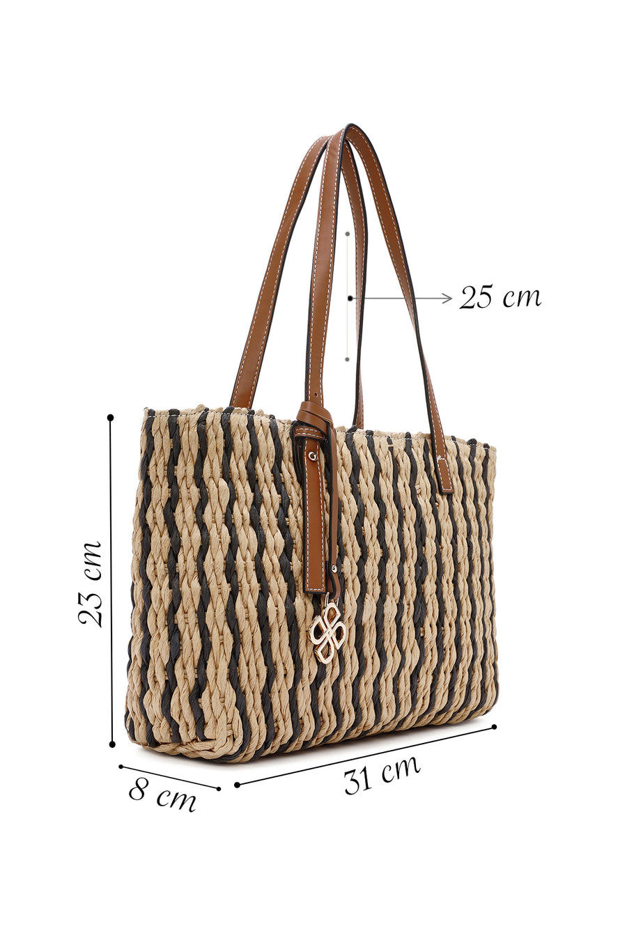 Women's Beige Straw Shoulder Bag
