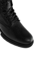 Men's Black Leather Zippered Casual Boots | Derimod