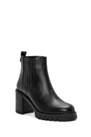 Women's Black Thick Heel Zipper Boots | Derimod