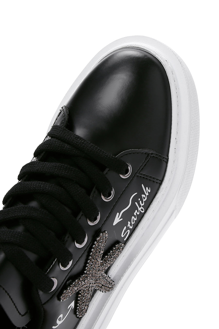 Kadın Siyah Taşlı Kalın Tabanlı Sneaker