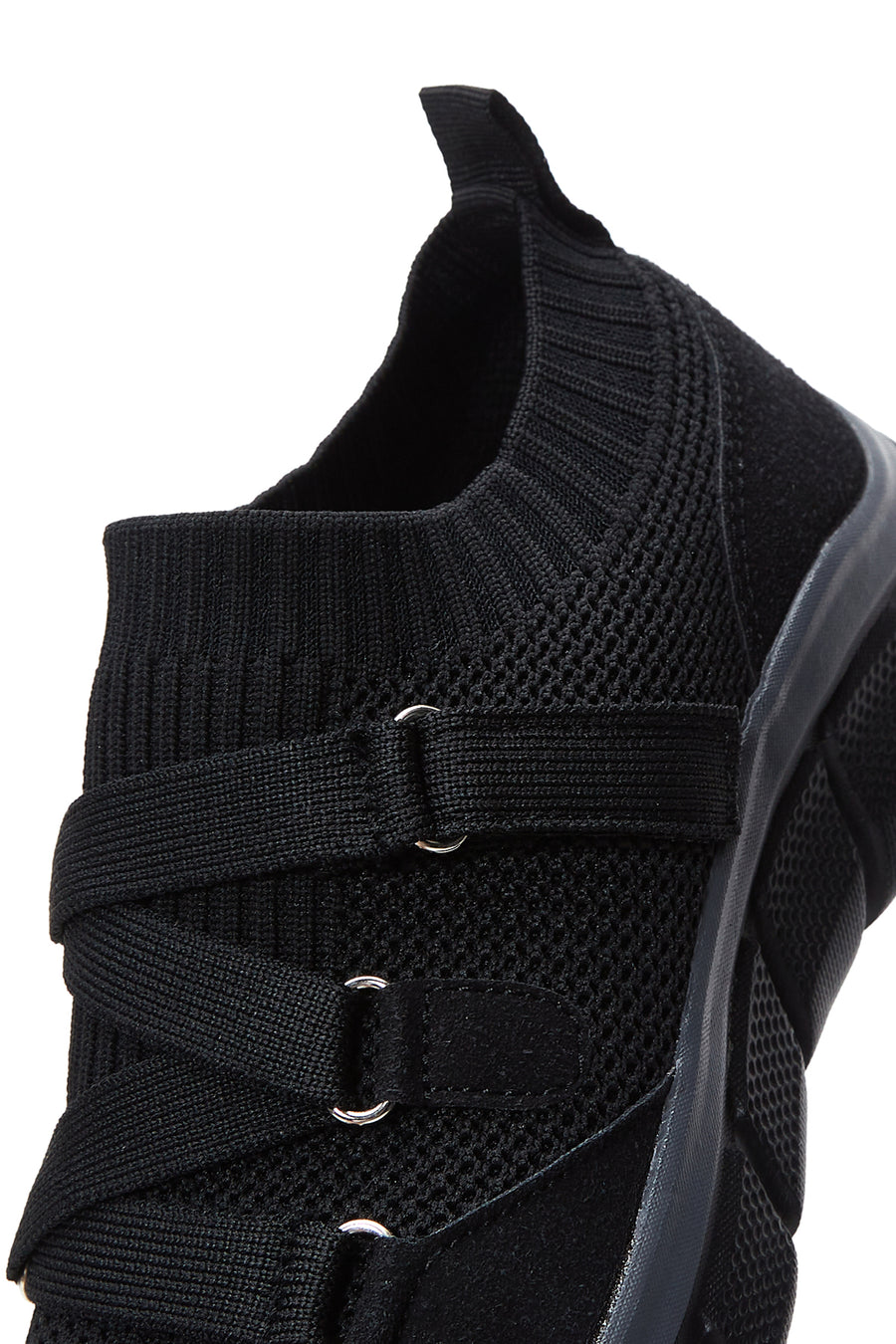 Women's Black Fabric Sneaker
