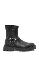 Men's Black Zippered Leather Casual Boots | Derimod