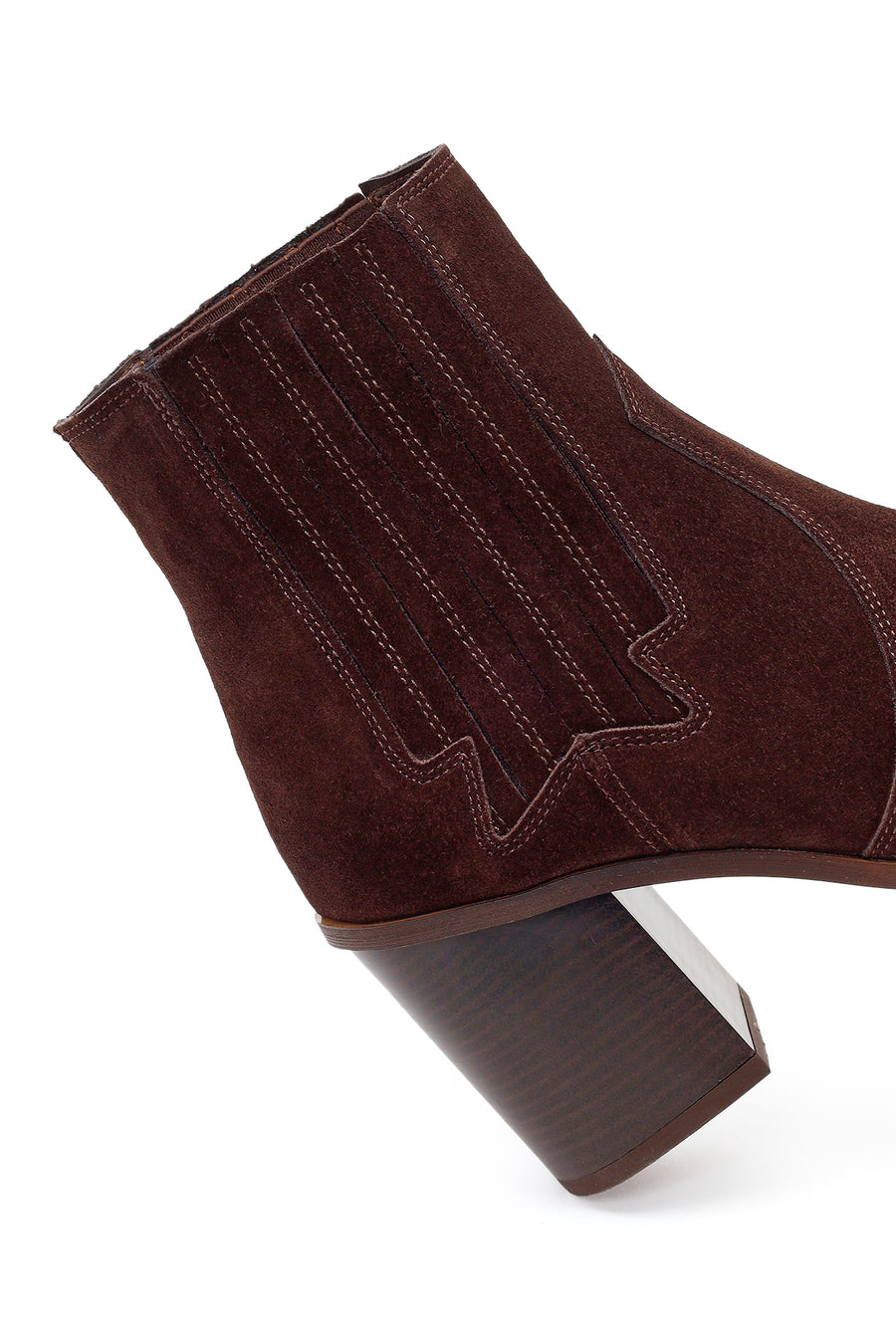 Woman Brown Chunky-Heeled Suede Cowboy Boots
