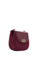 Woman Burgundy Chain Strap Printed Shoulder Bag | Derimod