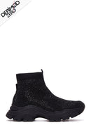 Women's Black Stone High Top Sneaker | Derimod