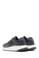 Derimod Zero Men's Grey Thick-Soled Lace-Up Fabric Sneakers | Derimod