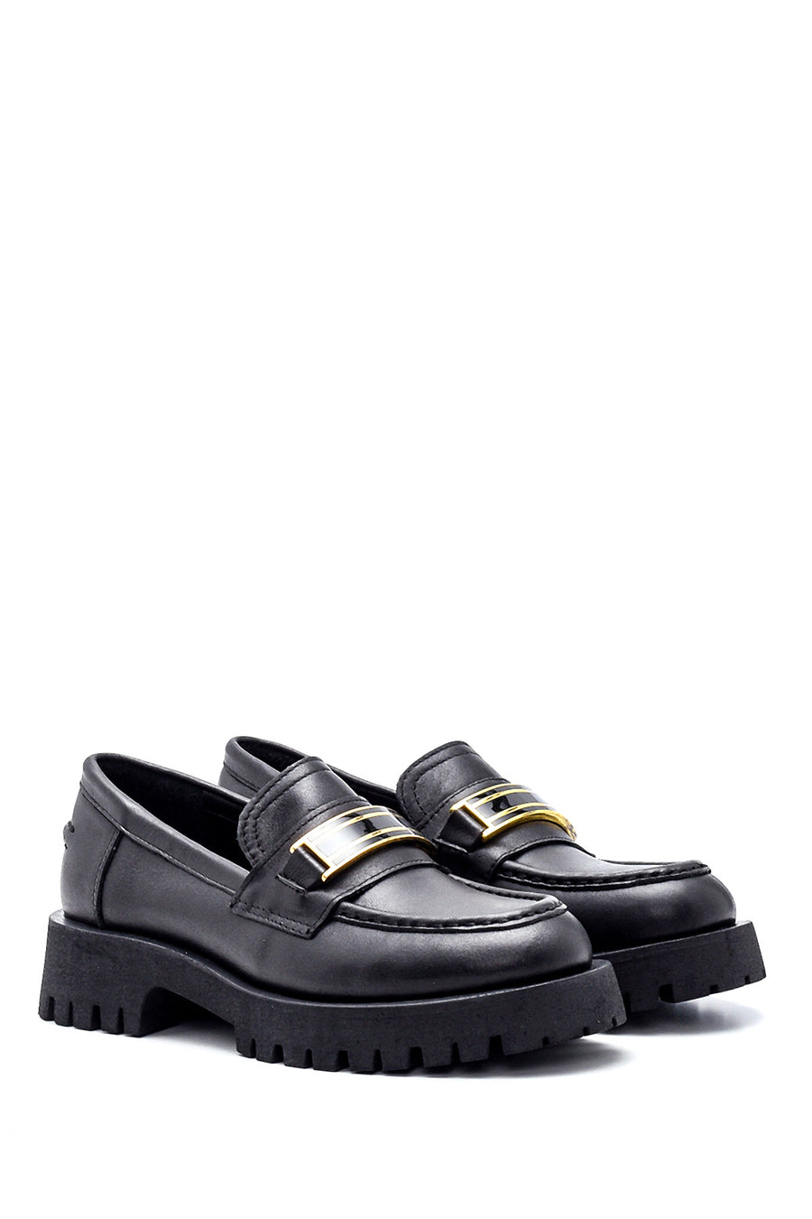 Women's Leather Casual Buckle Loafer