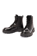 Men's Black Lace-Up Leather Combat Boots | Derimod