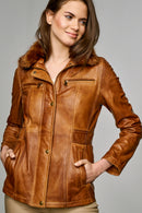 Roxy Women's Leather Jacket | Derimod