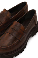 Kadın Kahverengi Kalın Tabanlı Deri Maskülen Loafer | Derimod