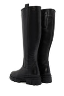 Women's Black Zippered Thick Soled Leather Boots | Derimod