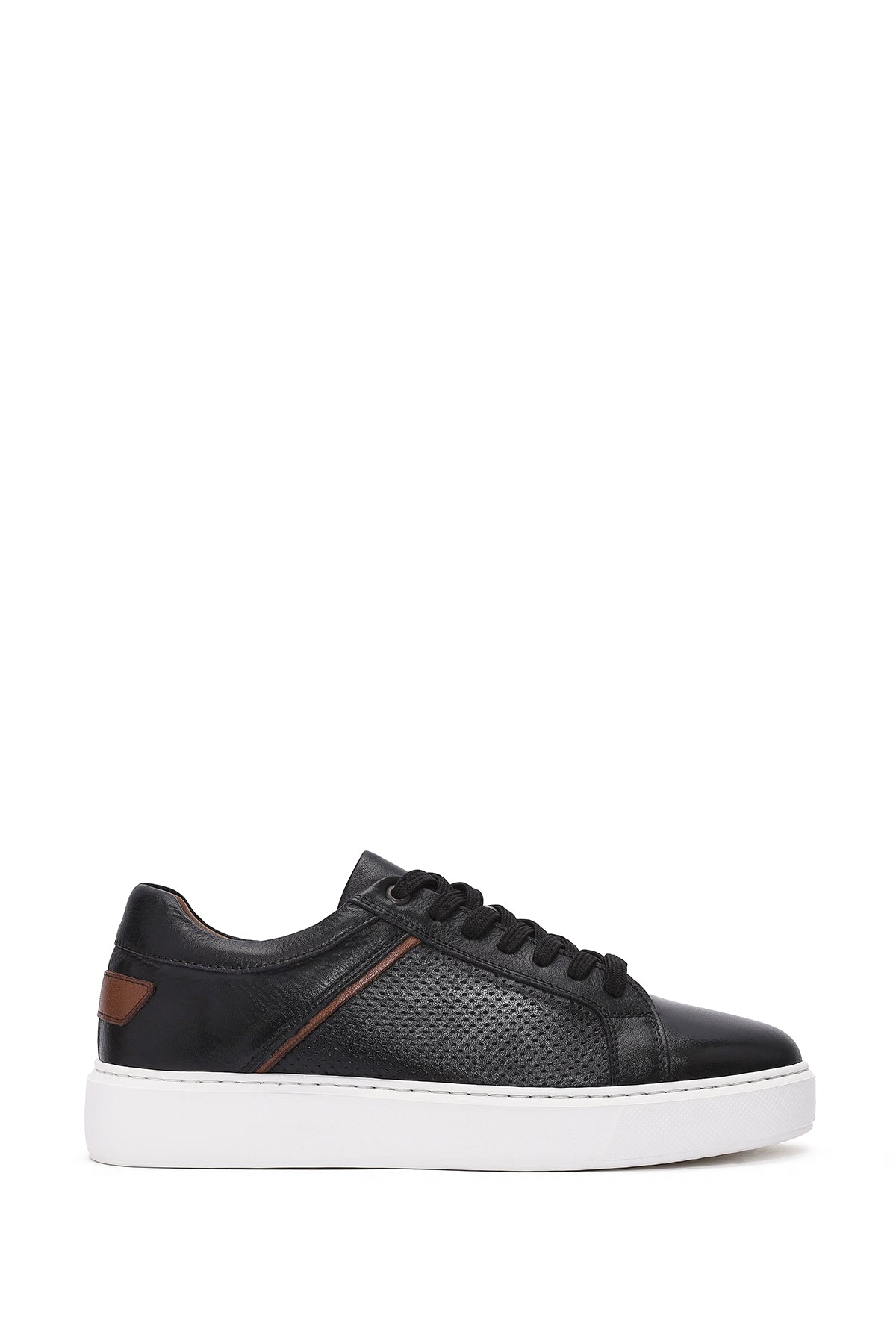 Men's Black Lace-up Leather Sneaker 25SFD750818 | Derimod