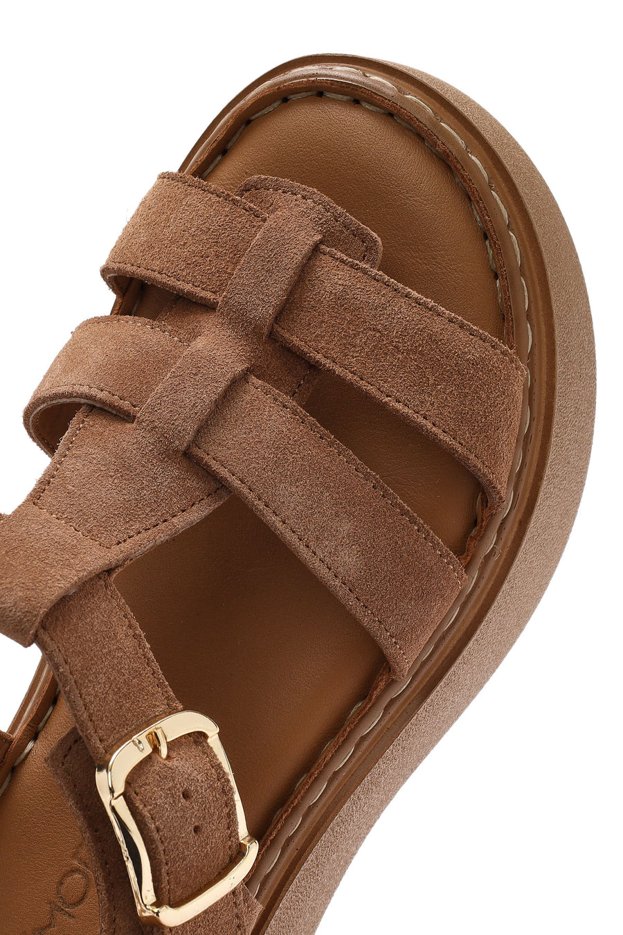Women's Powder Ankle Buckle Thick Soled Suede Leather Comfort Sandals