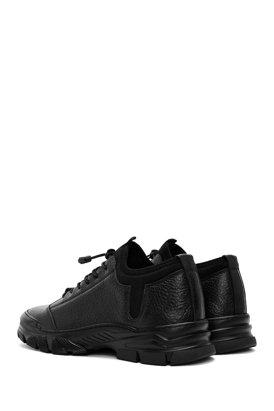 Men's Black Lace-up Leather Casual Shoes