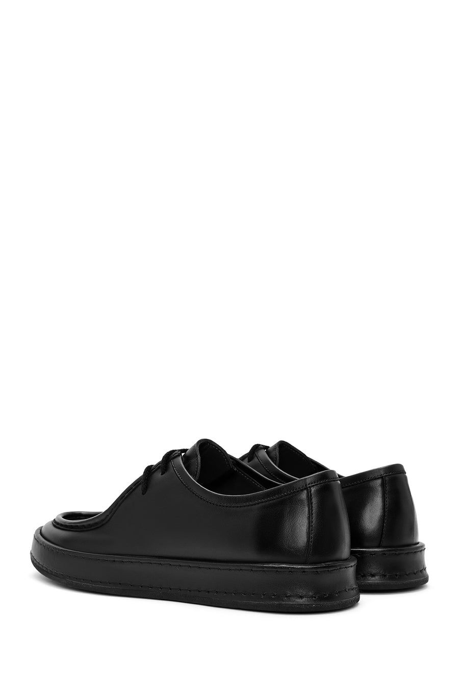 Men's Black Lace-up Leather Casual Shoes