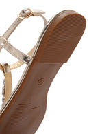 Women's Gold Stone Flip-Flop Sandals | Derimod