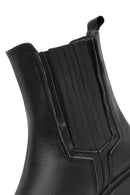 Women's Black Thick Heeled Leather Chelsea Boots | Derimod