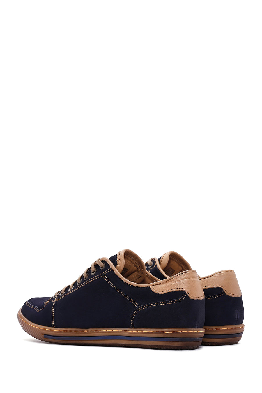 Men's Navy Blue Nubuck Leather Sneaker