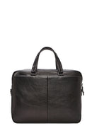 Men's Black Long Strap Leather Briefcase | Derimod