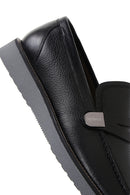 Men's Black Leather Casual Loafer | Derimod