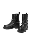 Women's Black Zippered Leather Boots | Derimod