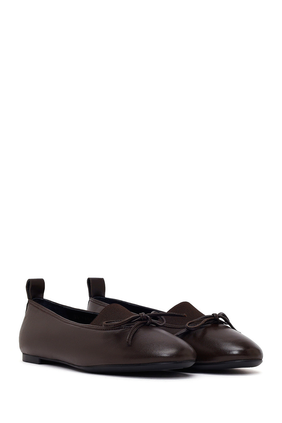 Woman Brown Leather Ballet Flat
