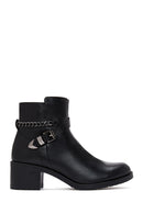 Women's Black Buckle Heeled Boots | Derimod