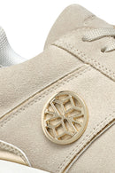 Geox Kadın Bej  Low-Top Bağcıklı Kalın Tabanlı Süet Deri Sneaker | Derimod
