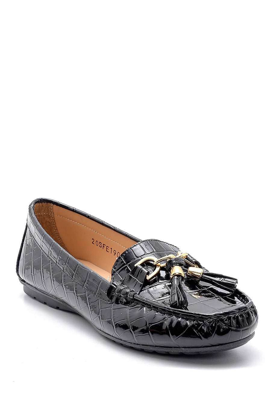 Women's Crocodile Patterned Patent Leather Loafer