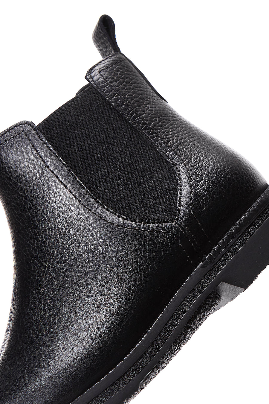 Men's Black Leather Chelsea Flat Boots