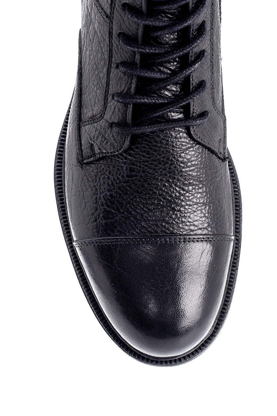 Men's Leather Buckle Detailed Boots