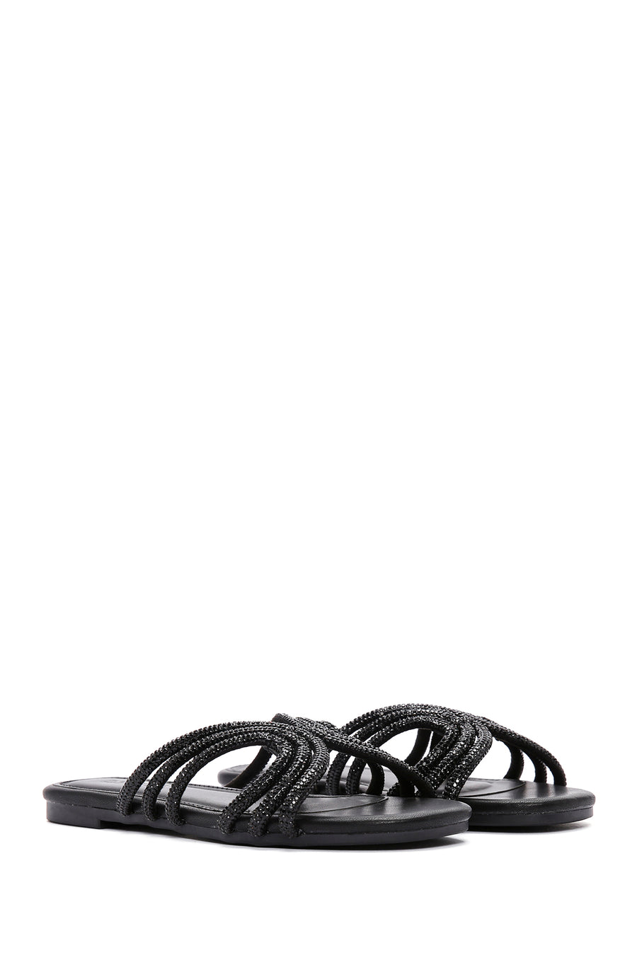 Women's Black Stone Slippers