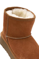 Women's Brown Thick Soled Suede Leather Boots | Derimod