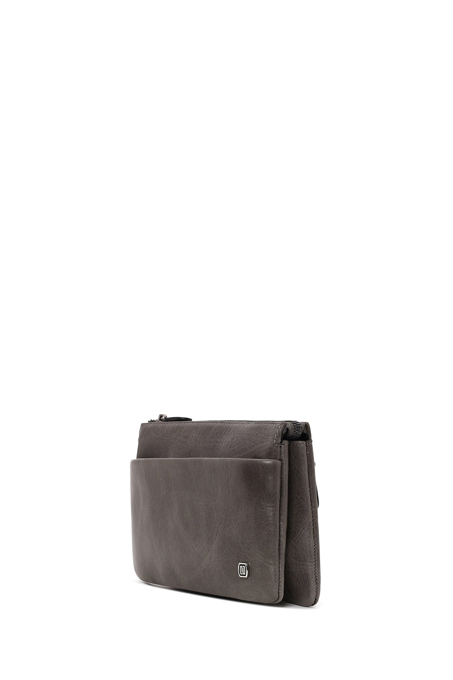 Male Grey Leather Handbag