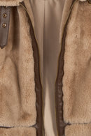 Livigno Woman Beige Short Teddy Coats | Derimod