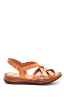 Kadın Taba Deri Comfort Sandalet | Derimod
