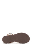 Women's Tan Flip-Flop Leather Bodrum Sandals | Derimod