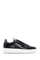 Men's Black Leather Thick Soled Sneaker | Derimod