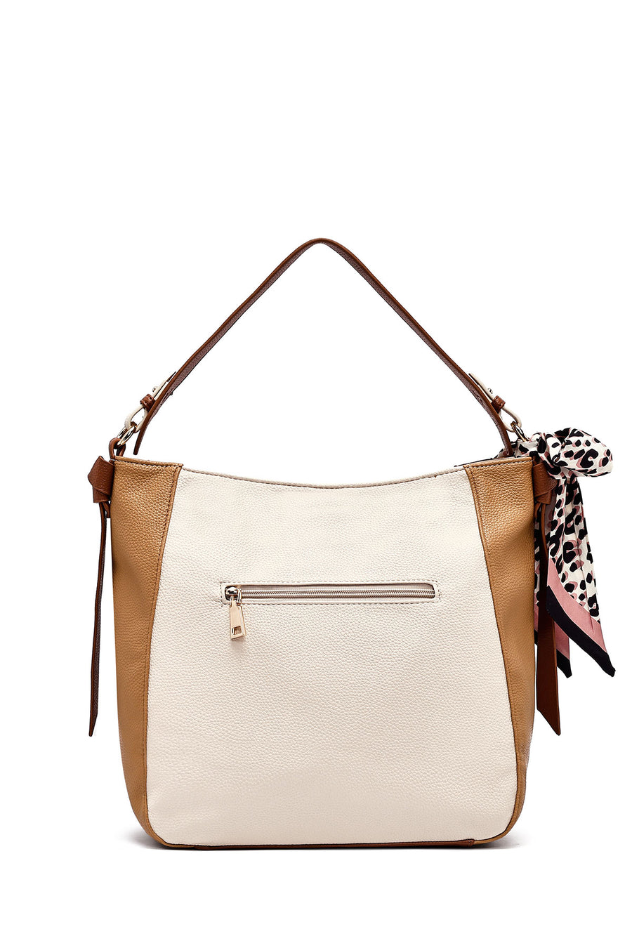 Women's Beige Long Strap Classic Shoulder Bag