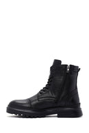 Men's Black Zippered Leather Boots | Derimod