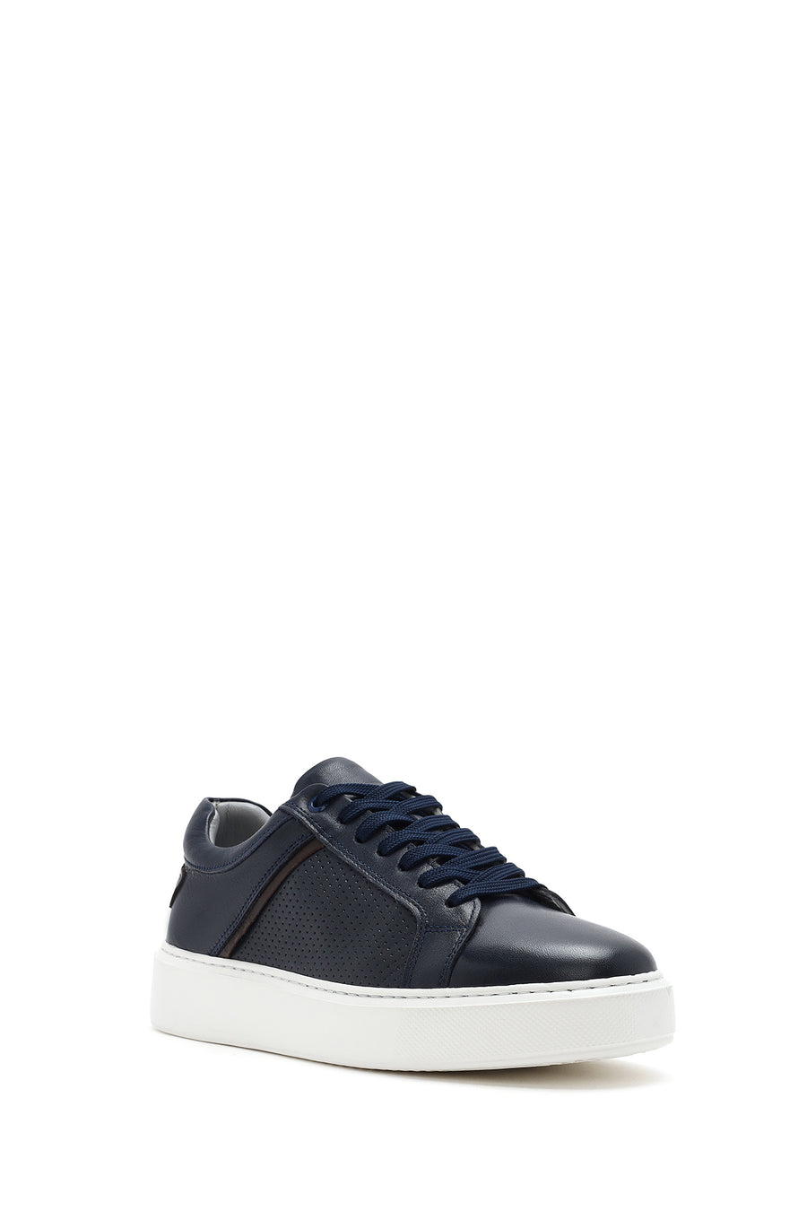 Male Navy Lace-up Leather Sneaker