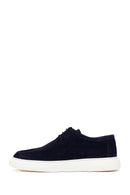 Male Navy Blue Lace-Up Thick-Soled Suede Casual Shoes | Derimod