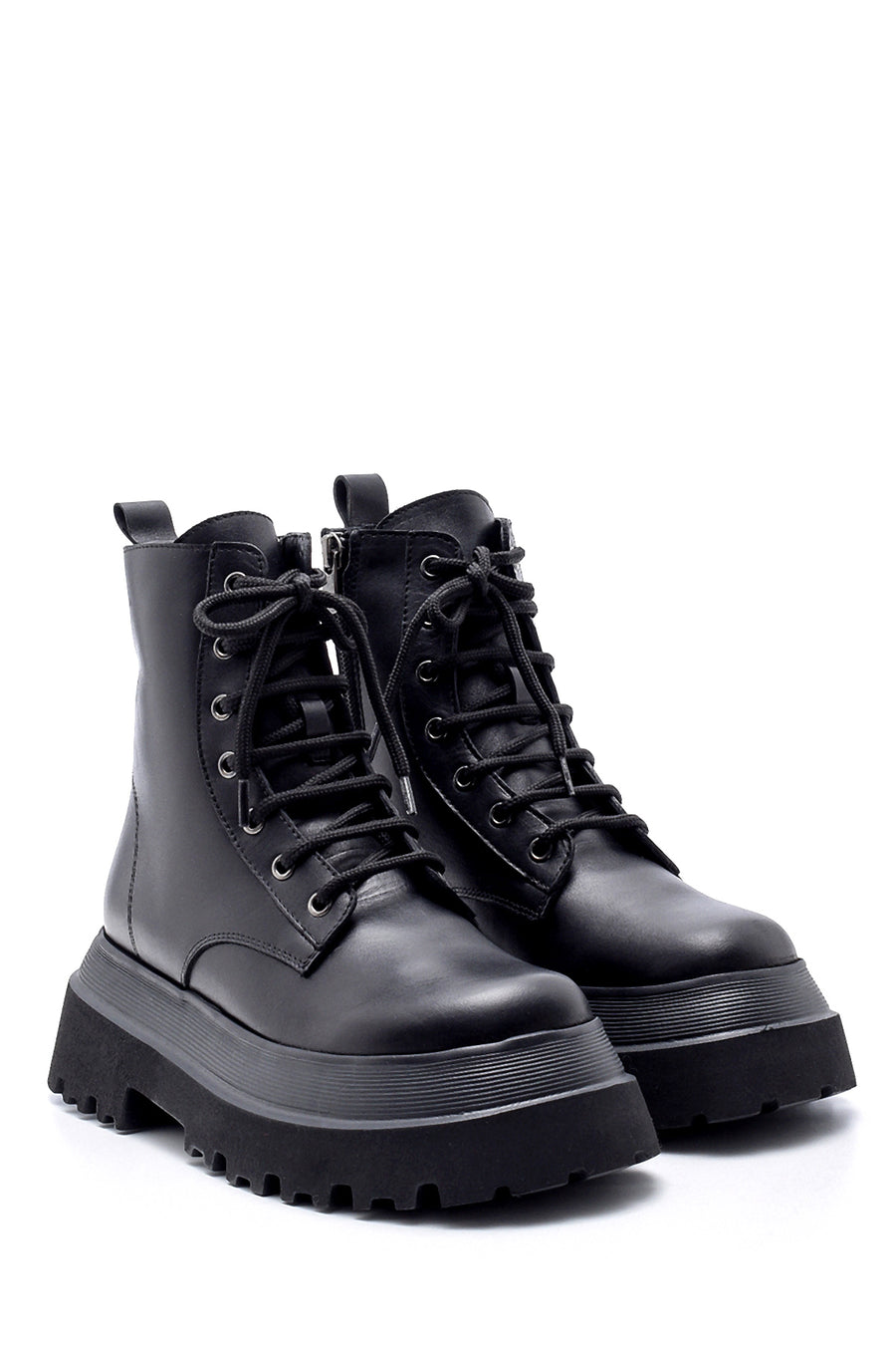 Women's Leather High-Sole Boots