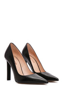 Women's Black Thin Heeled Leather Stiletto | Derimod