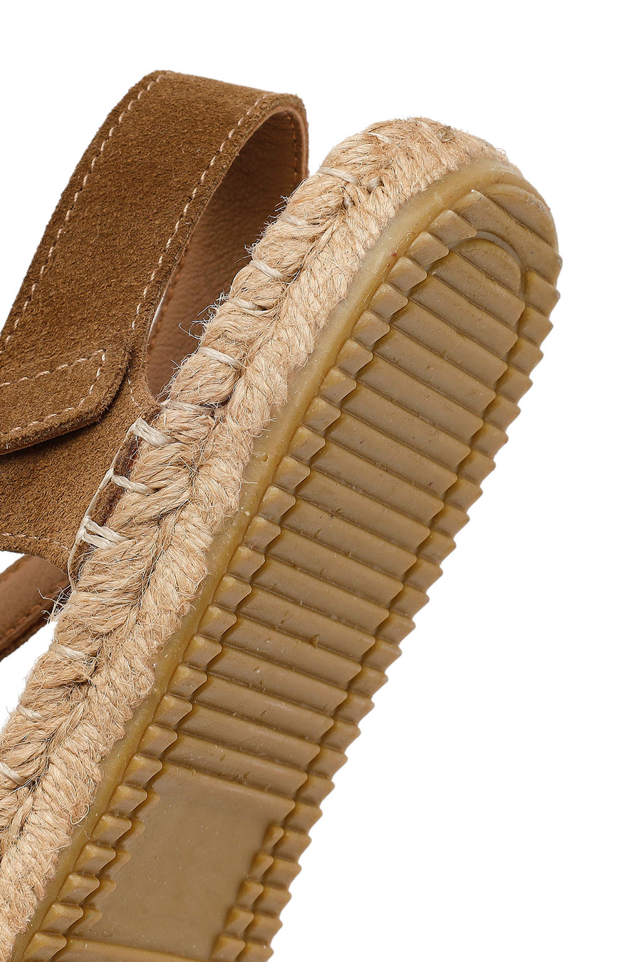 Women's Mink Suede Leather Espadrille Sandals with Ankle Buckle